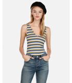 Express Womens Express One Eleven Striped Modern Rib Double V Tank