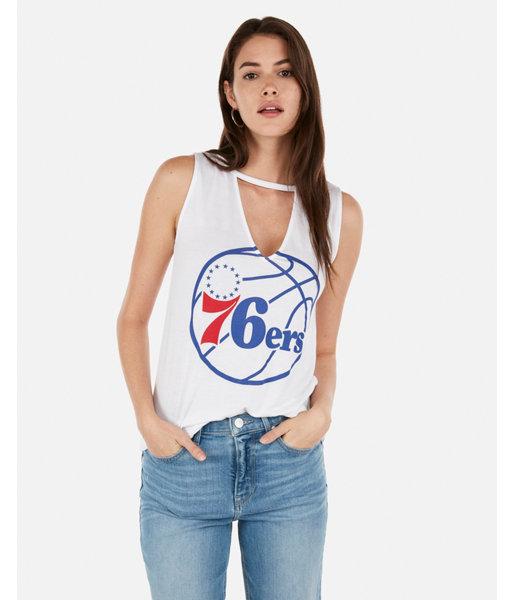 Express Womens Philadelphia 76ers Nba Choker Tank