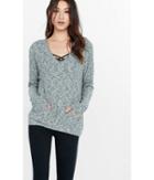 Express Women's Sweatshirts Plush Jersey Express One Eleven V-neck Hoodie