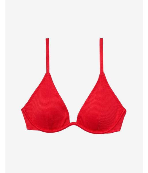 Express Womens Ribbed Exposed V-wire Bikini Top
