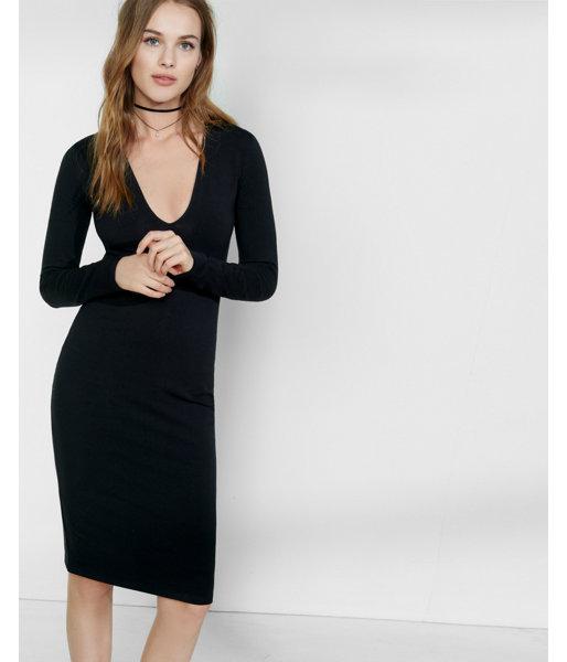Express Womens Deep V-neck  Dress