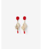 Express Womens Beaded Wrap Seashell Post Back Earrings