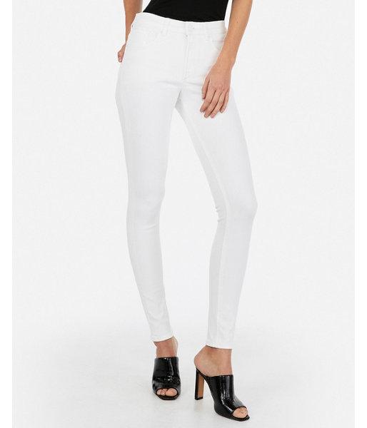 Express Womens High Waisted Denim Perfect White Jeggings