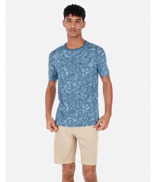 Express Mens Tropical Short Sleeve Crew Neck Tee