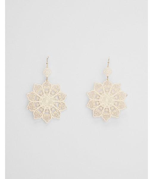 Express Womens Floral Filigree Drop Earrings