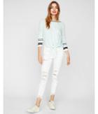 Express Womens Tie Front Striped Pullover