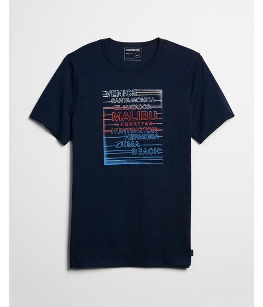 Express Mens Venice Beach Crew Neck Graphic Tee