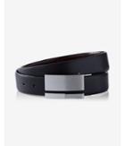 Express Mens 2-in-1 Reversible Striped Plaque Belt