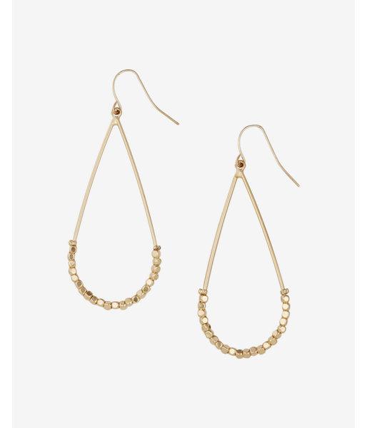 Express Womens Oval Bead Hoop Earrings