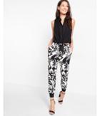 Express Womens Floral Print Soft Twill Jogger Pant