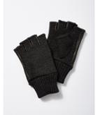 Express Black Leather And Knit Fingerless Gloves