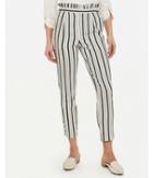 Express Womens High Waisted Striped Ruffle Waist Ankle Pant
