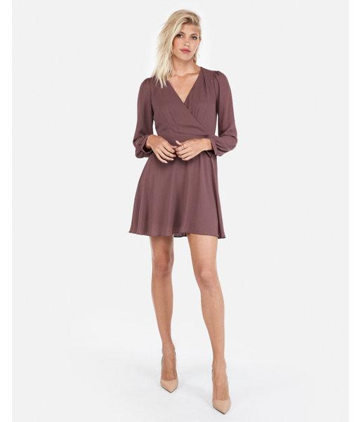 Express Womens Surplice Fit And Flare Dress