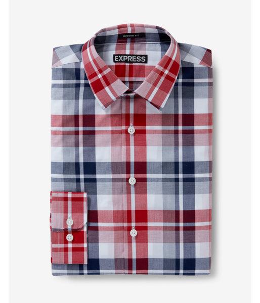 Express Modern Fit Plaid Dress
