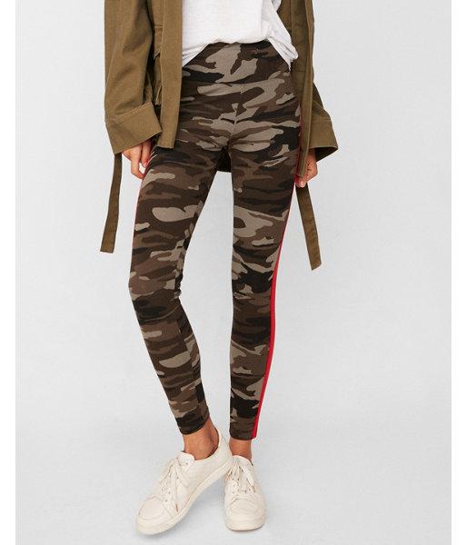 Express Womens High Waisted Sexy Stretch Side Stripe Camo