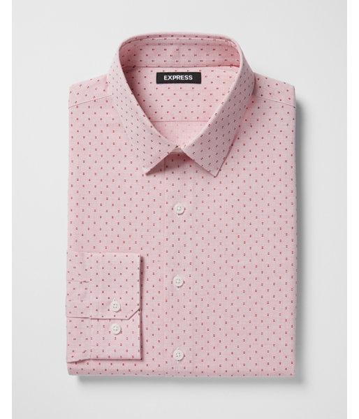 Express Mens Slim Micro Dot Cotton Dress
