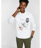 Express Mens Lion Logo Hooded Long Sleeve Graphic T-shirt