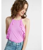 Petite Express One Eleven Washed Side Ruffle Cami
