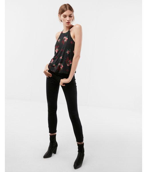 Express Womens Floral High Neck Cami