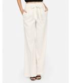 Express Womens High Waisted Linen-blend Tie Waist Wide