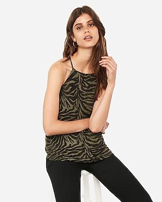 Express Womens Express One Eleven Zebra Strappy Back Tank