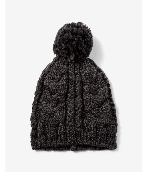 Express Mens Cable Knit Pom Beanie