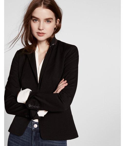 Express Womens 22 1/2 Inch Peak Lapel One Button Jacket