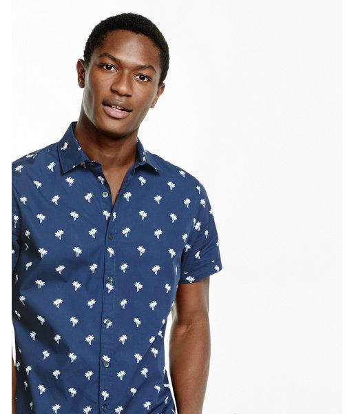 Express Mens Palm Tree Print Short
