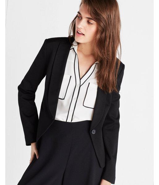 Express Womens One Button Cutaway Blazer