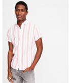 Express Mens Striped Short Sleeve Slim Fit Cotton