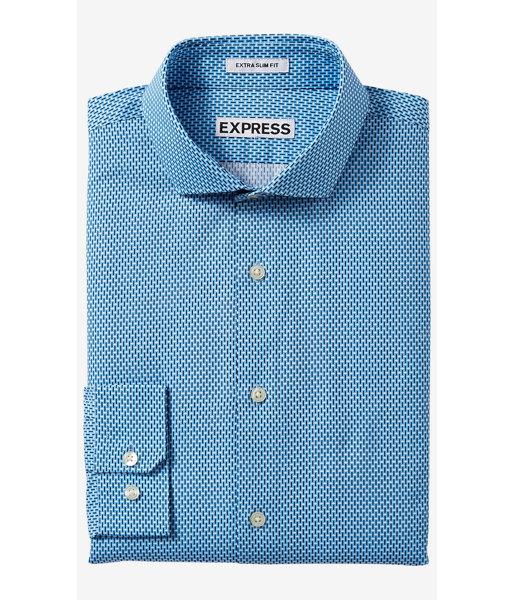 Express Men's Dress Shirts Extra Slim Microprint Dress