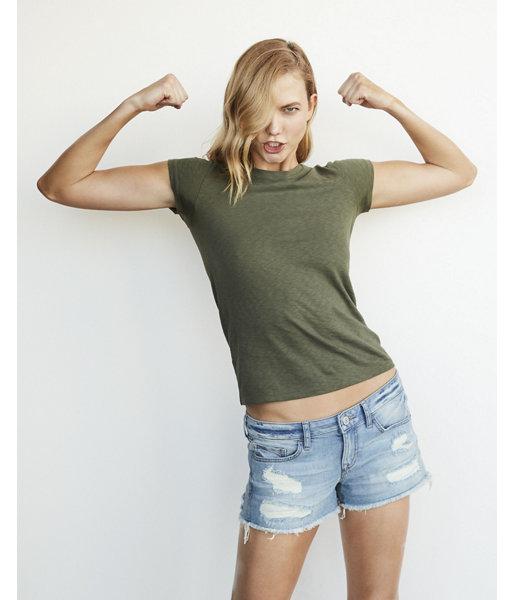 Express Womens Karlie Kloss Slub Cotton Tee