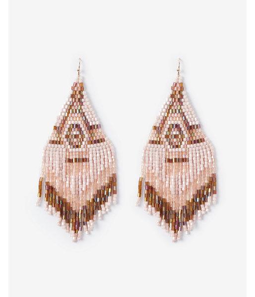Express Womens Seed Bead Aztec Fringe Drop Earrings