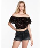 Express Womens Watermelon Tiered Crop Top