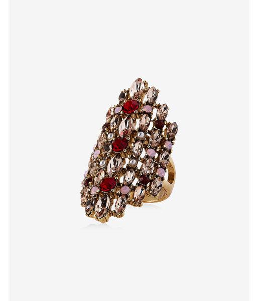 Express Womens Deco Encrusted Cocktail Ring