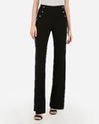 Express Womens High Waisted Button Front Wide Leg Palazzo Pant