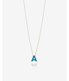 Express Womens Opal Block A Initial Necklace