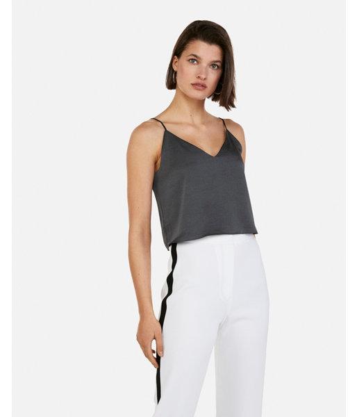 Express Womens Satin Reversible Cropped Cami