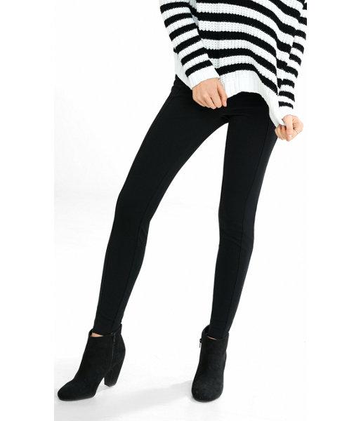 Express Women's Leggings Black Ponte Knit High Rise