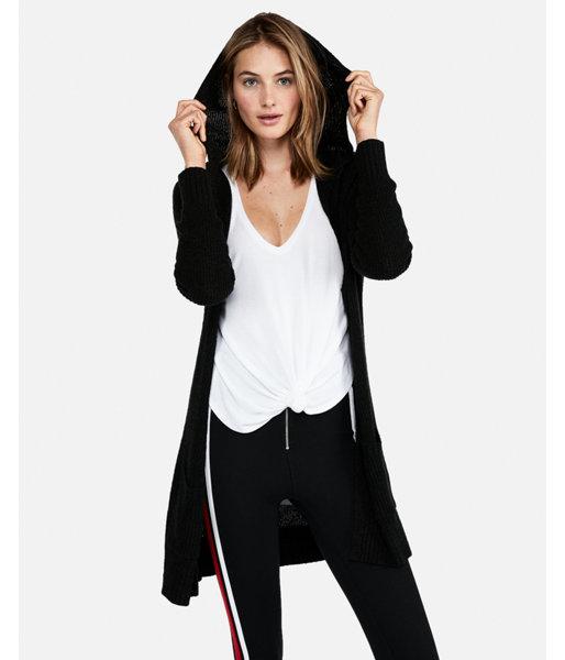 Express Womens Petite Hooded Shaker Knit Cover-up
