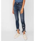 Express Womens Express Womens Mid Rise Embellished Stretch+ Performance Ankle Jean
