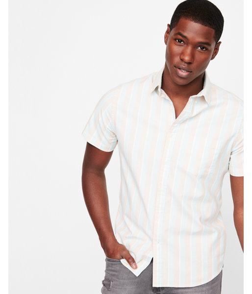 Express Mens Slim Striped One Pocket Short