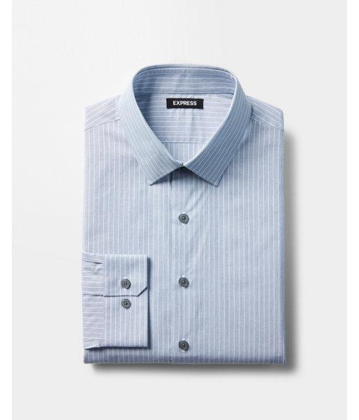 Express Mens Slim Stripe Pattern Dress
