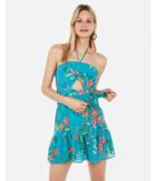 Express Womens Floral Halter Tie Wrap Front
