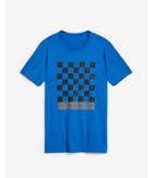 Express Mens Checkered Crew Neck Graphic Tee