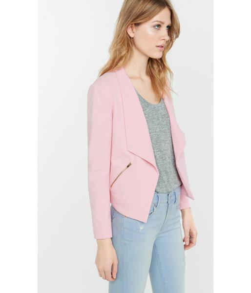Express Women's Suits Zip Pocket Crepe Flyaway Jacket