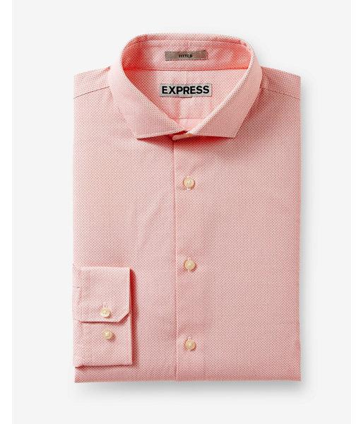 Express Mens Fitted Micro Print Dress