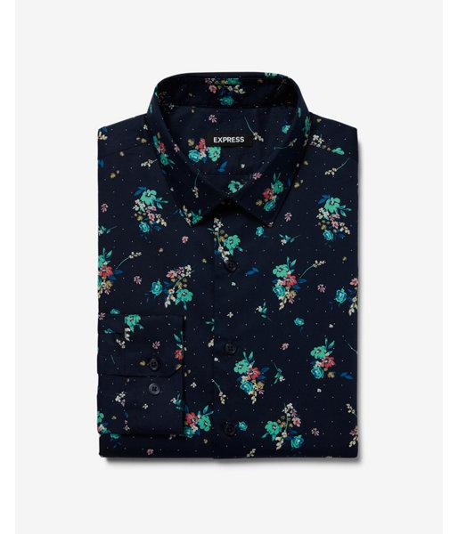 Express Mens Classic Floral Patterned Dress