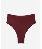 Express Womens Mid Rise Ribbed Cheeky Bikini Bottom