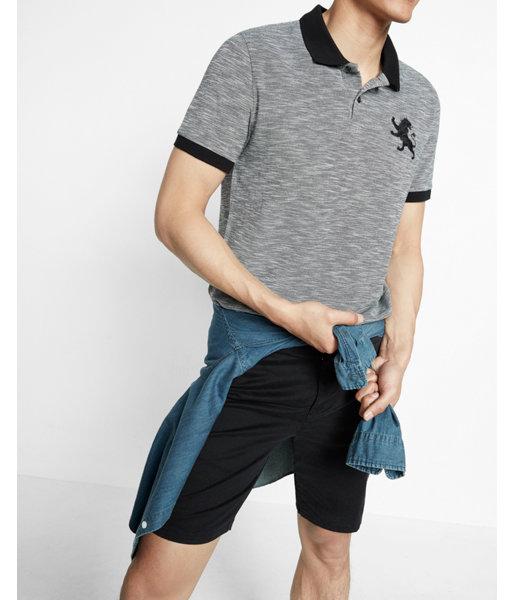 Express Large Lion Slub Oxford Pique Polo